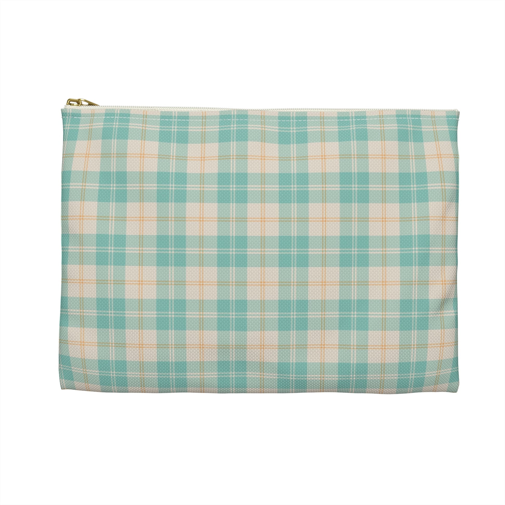 Daisy Daydream Tartan Zipper Pouch with hand - drawn artwork - Flourish Moon Studio
