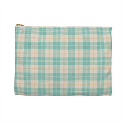 Daisy Daydream Tartan Zipper Pouch with hand - drawn artwork - Flourish Moon Studio