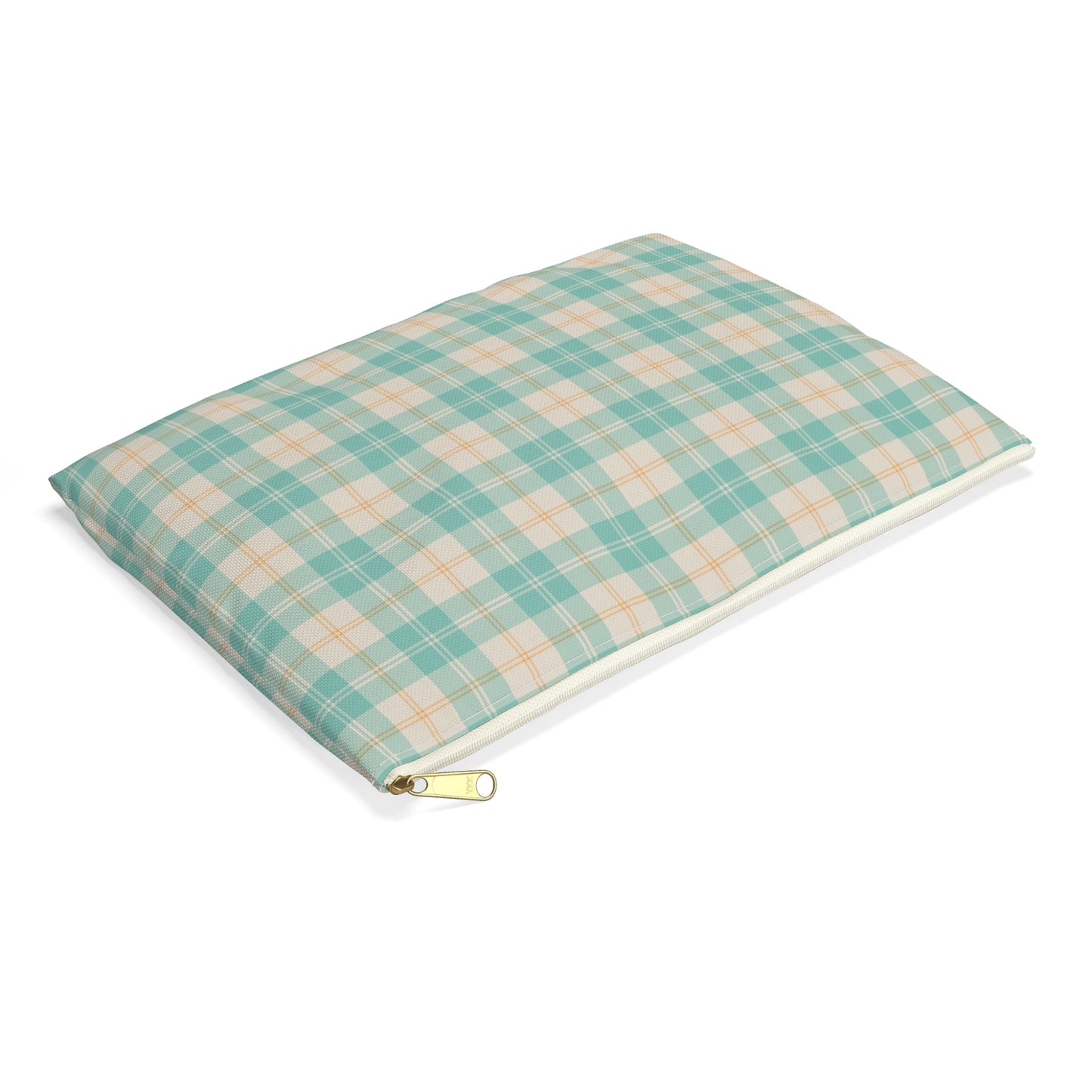 Daisy Daydream Tartan Zipper Pouch with hand - drawn artwork - Flourish Moon Studio