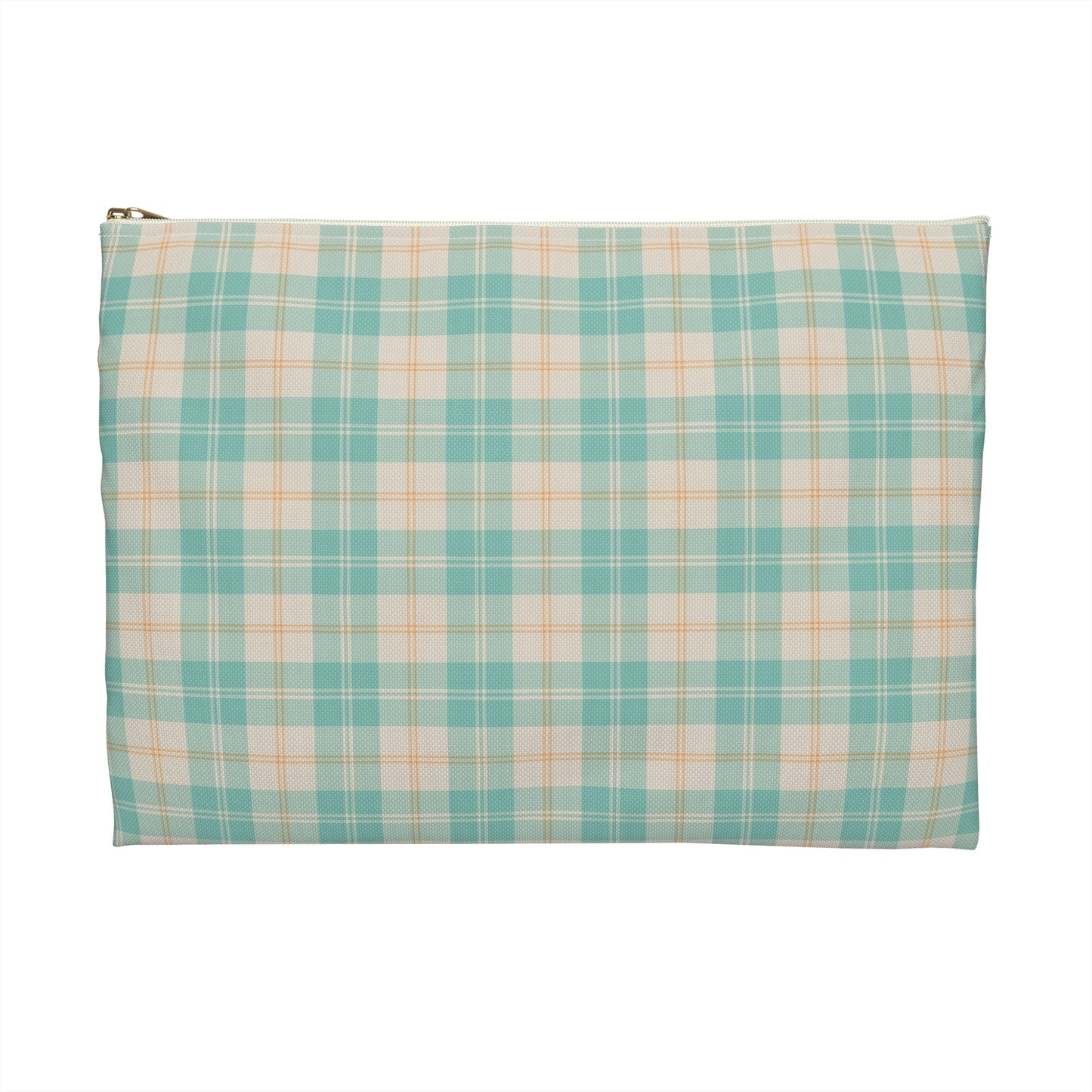 Daisy Daydream Tartan Zipper Pouch with hand - drawn artwork - Flourish Moon Studio