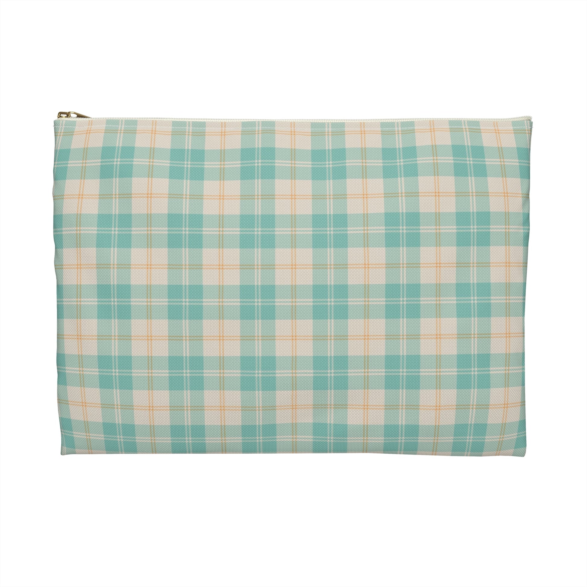 Daisy Daydream Tartan Zipper Pouch with hand - drawn artwork - Flourish Moon Studio