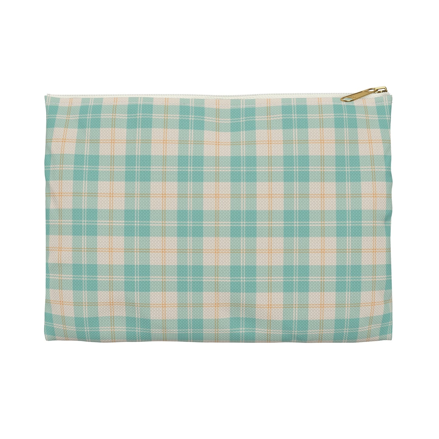 Daisy Daydream Tartan Zipper Pouch with hand - drawn artwork - Flourish Moon Studio