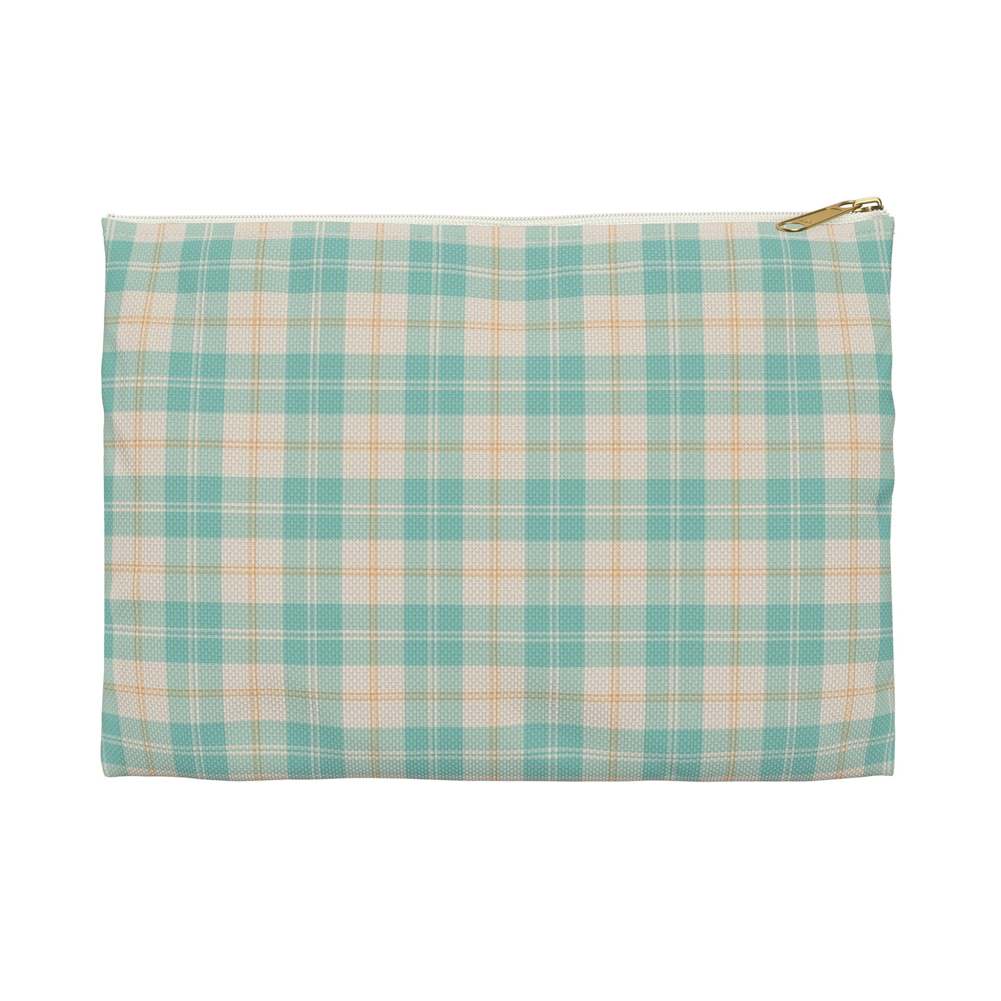 Daisy Daydream Tartan Zipper Pouch with hand - drawn artwork - Flourish Moon Studio