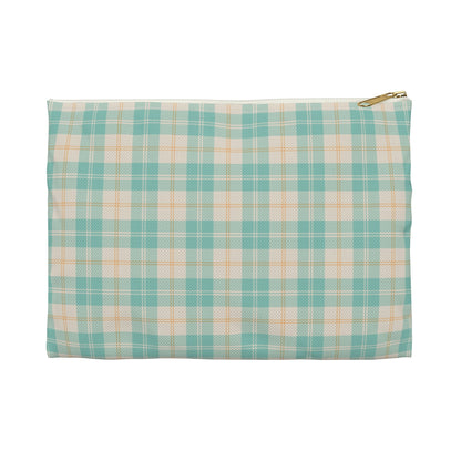Daisy Daydream Tartan Zipper Pouch with hand - drawn artwork - Flourish Moon Studio