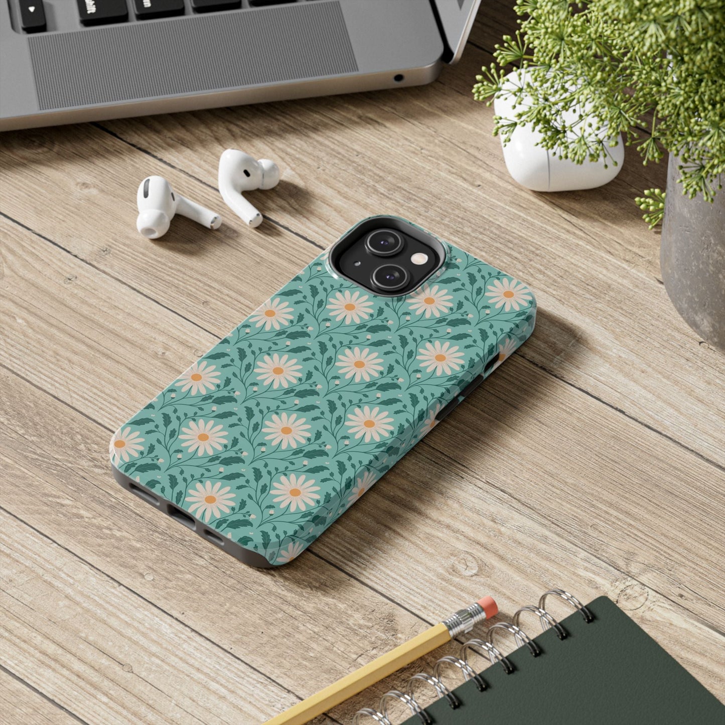 Daisy Daydream Tough Phone Case with hand - drawn artwork - Flourish Moon Studio