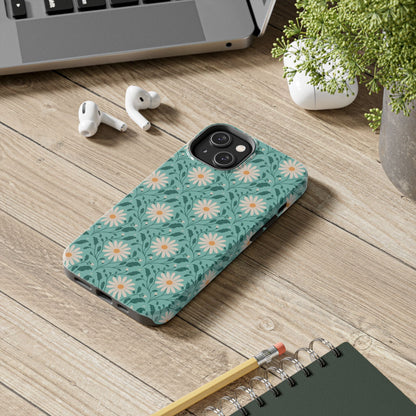 Daisy Daydream Tough Phone Case with hand - drawn artwork - Flourish Moon Studio