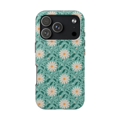 Daisy Daydream Tough Phone Case with hand - drawn artwork - Flourish Moon Studio