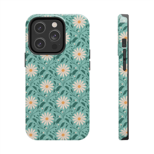 Daisy Daydream Tough Phone Case with hand - drawn artwork - Flourish Moon Studio
