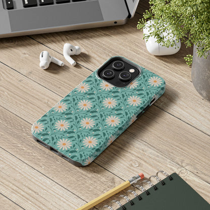 Daisy Daydream Tough Phone Case with hand - drawn artwork - Flourish Moon Studio