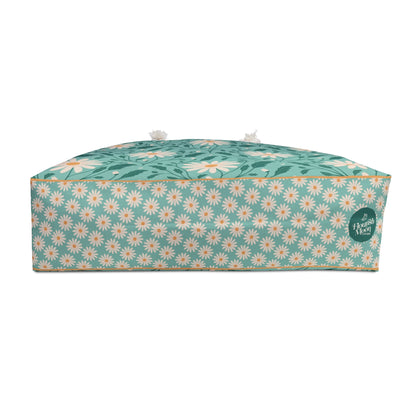 Daisy Daydream Weekender Bag with hand - drawn artwork - Flourish Moon Studio
