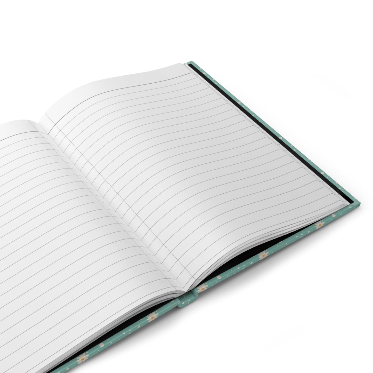 Daisy Dot Aqua Hardcover Journal with hand - drawn artwork - Flourish Moon Studio