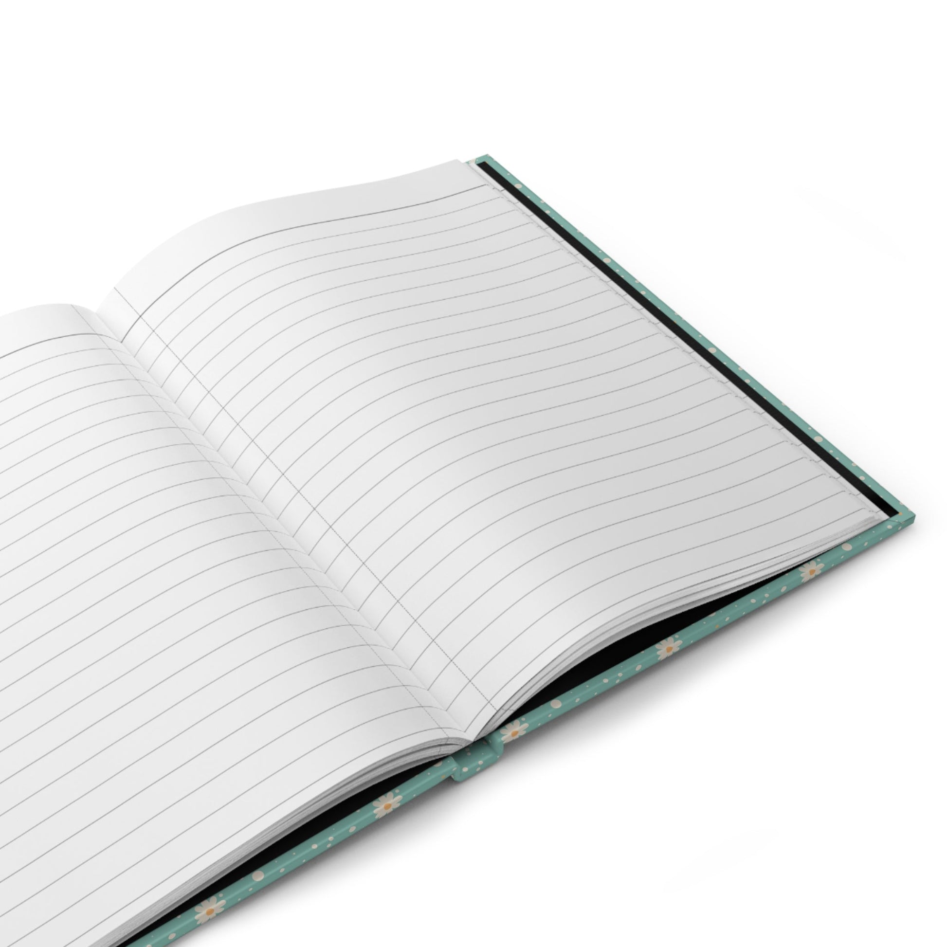 Daisy Dot Aqua Hardcover Journal with hand - drawn artwork - Flourish Moon Studio