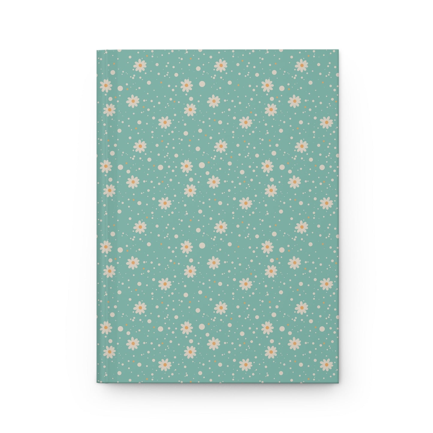 Daisy Dot Aqua Hardcover Journal with hand - drawn artwork - Flourish Moon Studio