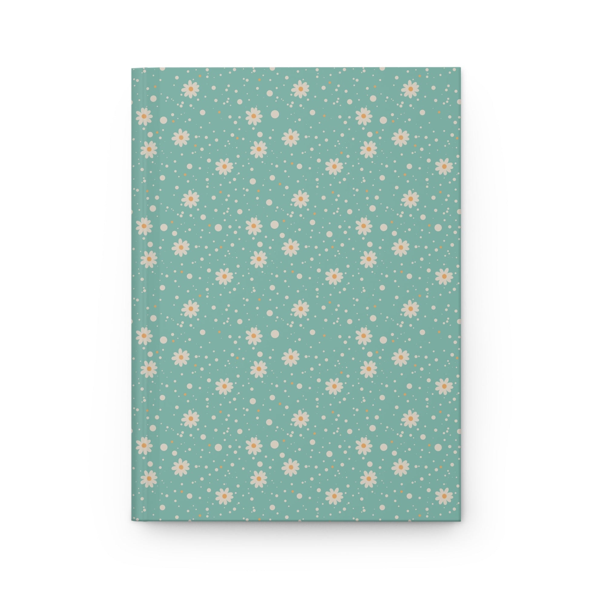Daisy Dot Aqua Hardcover Journal with hand - drawn artwork - Flourish Moon Studio
