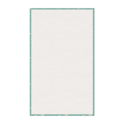 Daisy Dot Blue Tea Towel with hand - drawn artwork - Flourish Moon Studio