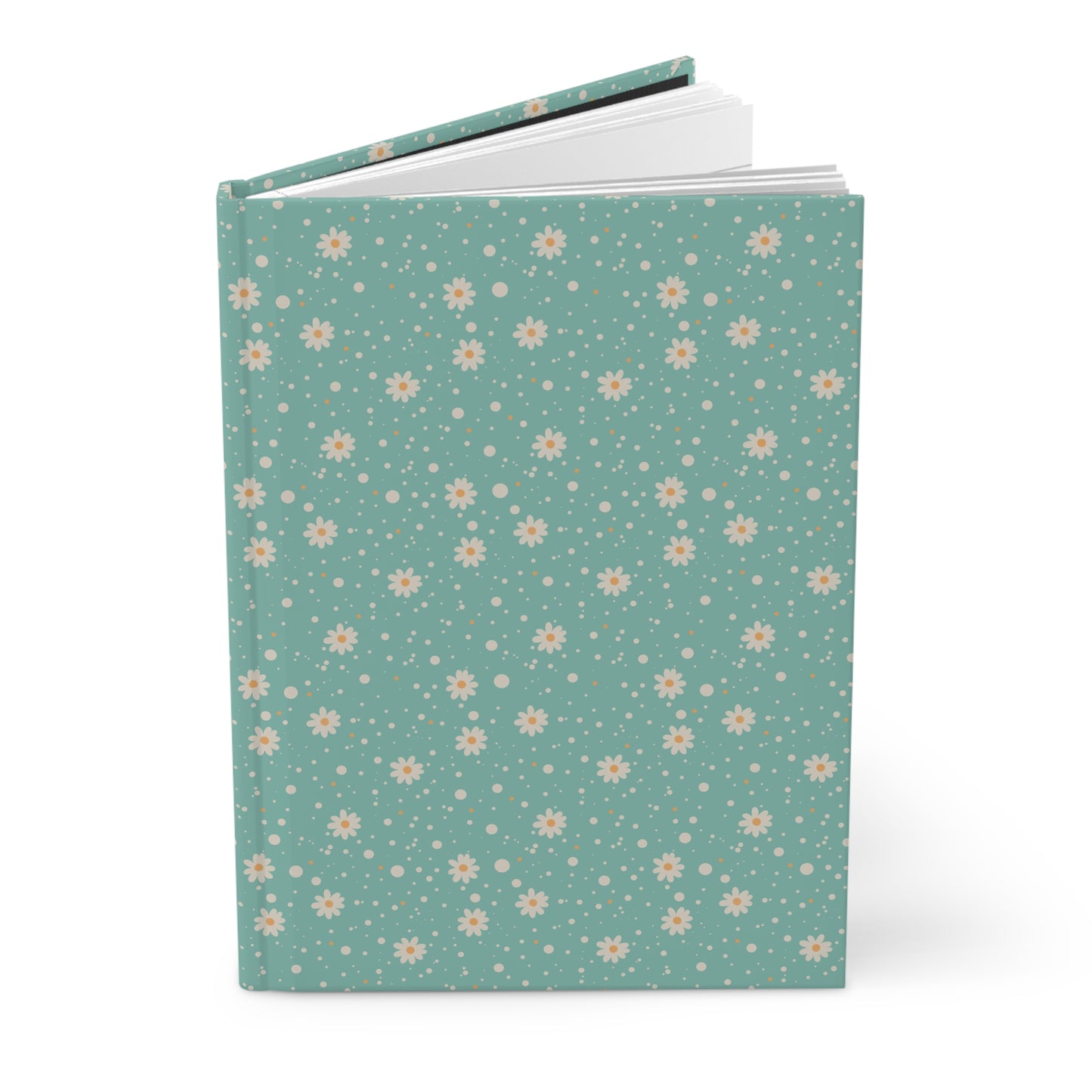 Notebook with a floral pattern on a teal background