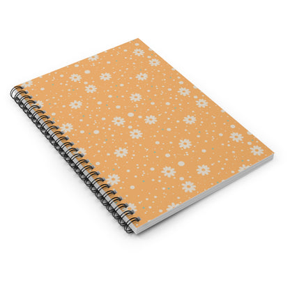 Daisy Dot Sun Floral Spiral Notebook with hand - drawn artwork - Flourish Moon Studio