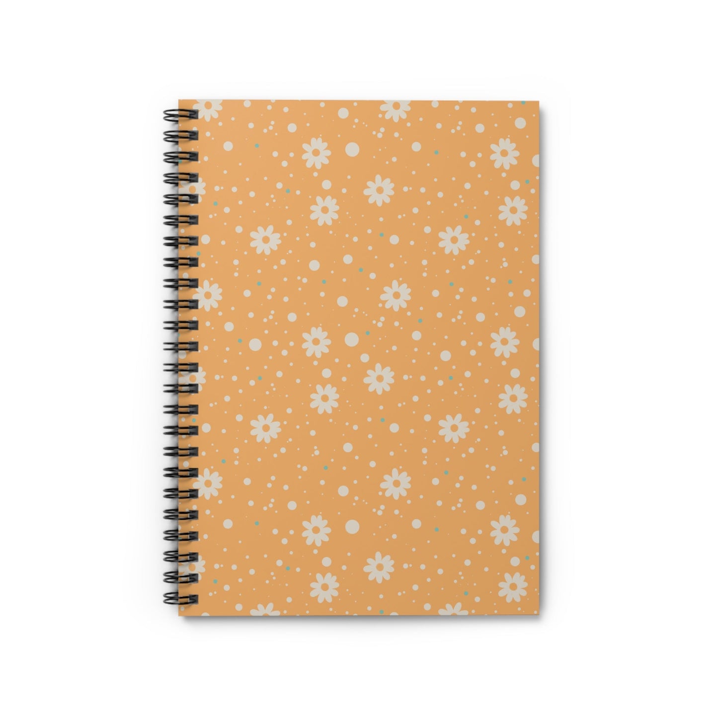 Daisy Dot Sun Floral Spiral Notebook with hand - drawn artwork - Flourish Moon Studio
