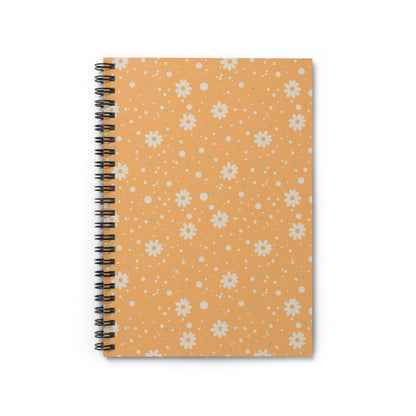 Daisy Dot Sun Floral Spiral Notebook with hand - drawn artwork - Flourish Moon Studio