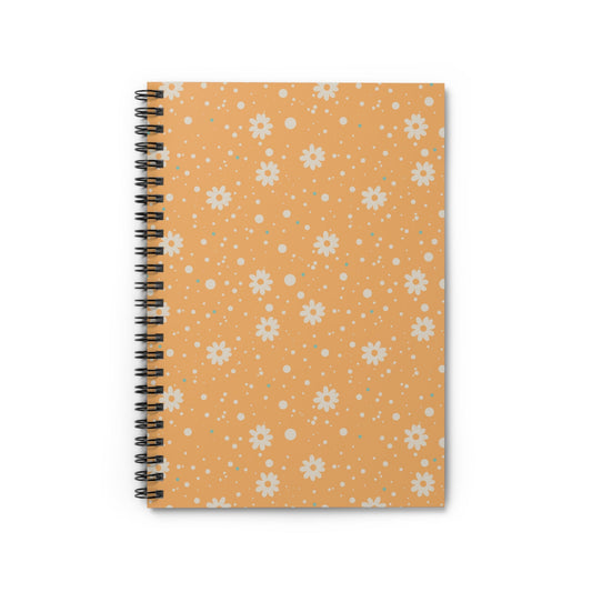 Daisy Dot Sun Floral Spiral Notebook with hand - drawn artwork - Flourish Moon Studio