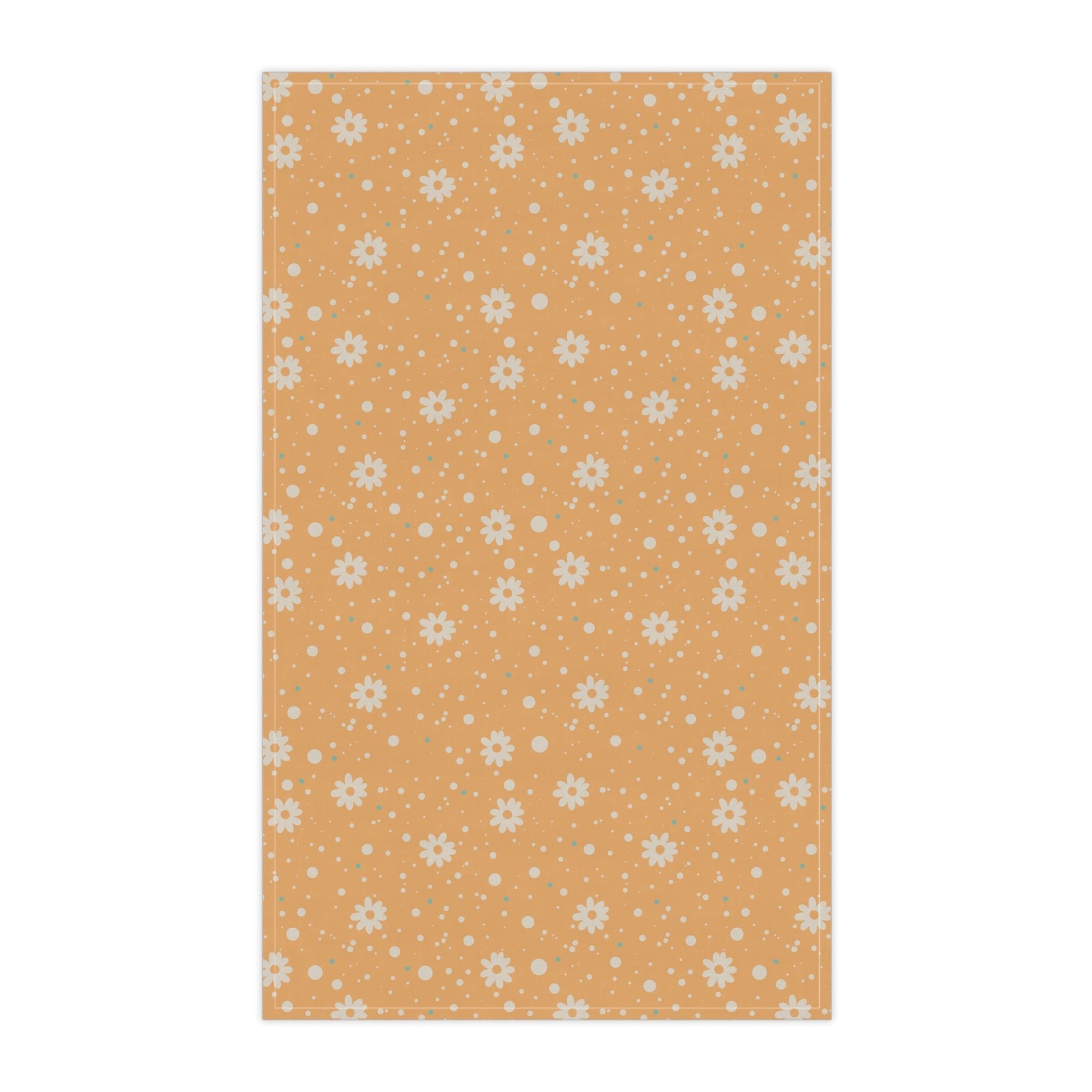 Daisy Dot Sun Tea Towel with hand - drawn artwork - Flourish Moon Studio