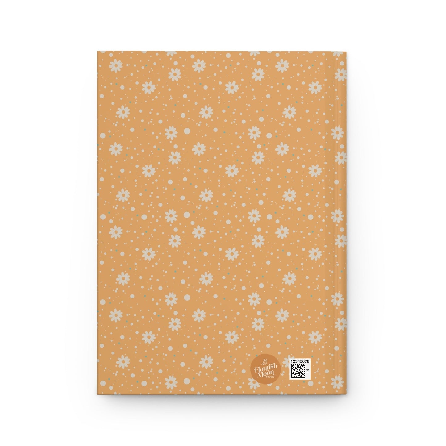 Daisy Dot Sun Yellow Hardcover Journal with hand - drawn artwork - Flourish Moon Studio