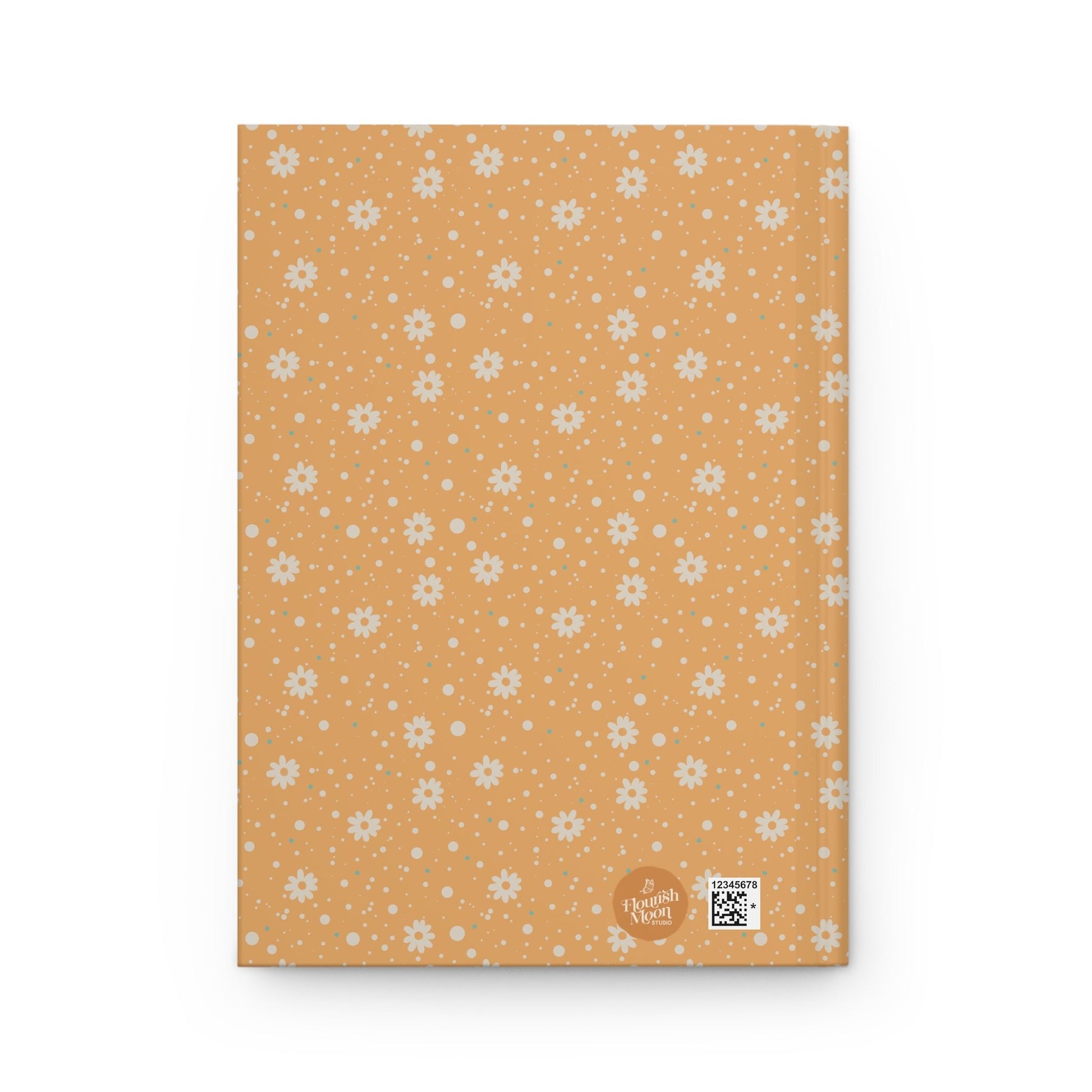 Daisy Dot Sun Yellow Hardcover Journal with hand - drawn artwork - Flourish Moon Studio