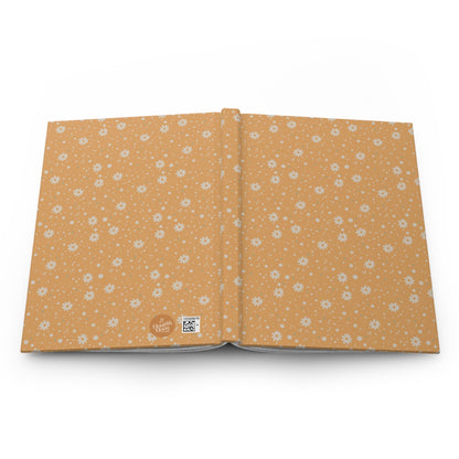 Daisy Dot Sun Yellow Hardcover Journal with hand - drawn artwork - Flourish Moon Studio