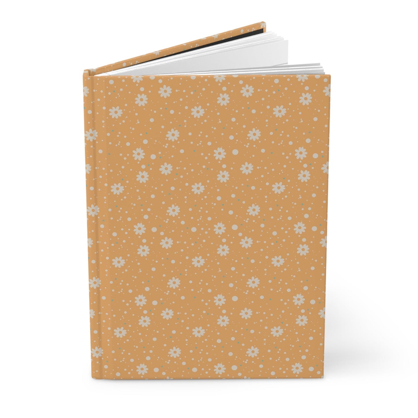 Daisy Dot Sun Yellow Hardcover Journal with hand - drawn artwork - Flourish Moon Studio