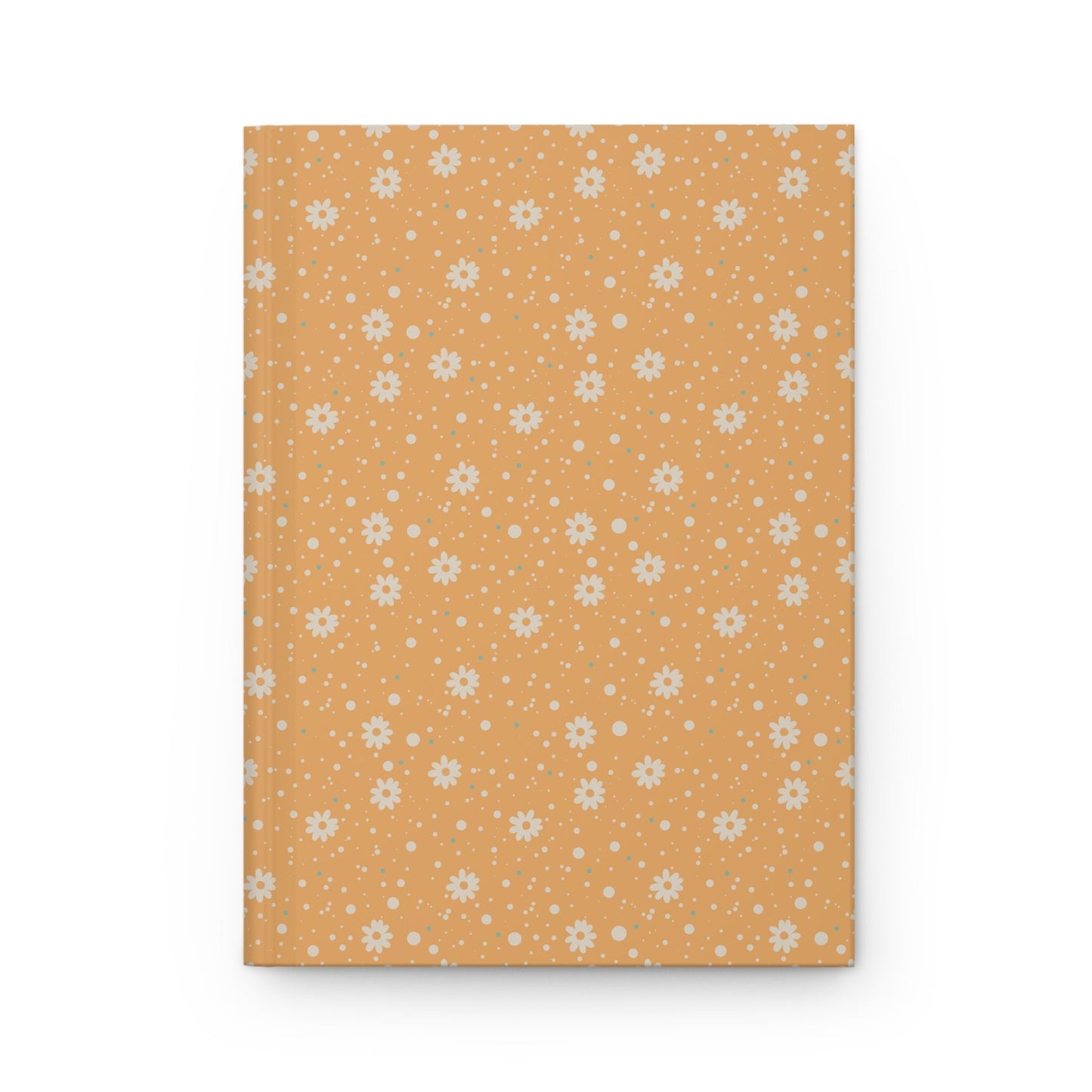 Daisy Dot Sun Yellow Hardcover Journal with hand - drawn artwork - Flourish Moon Studio