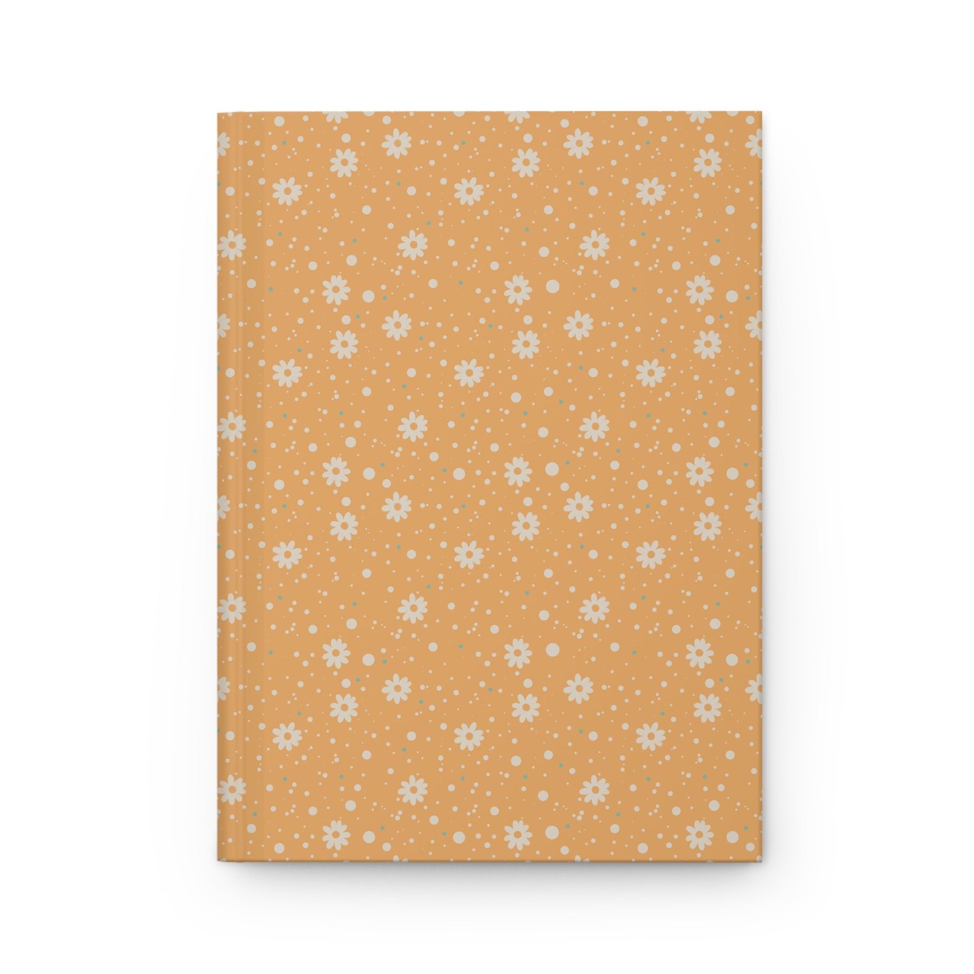 Daisy Dot Sun Yellow Hardcover Journal with hand - drawn artwork - Flourish Moon Studio