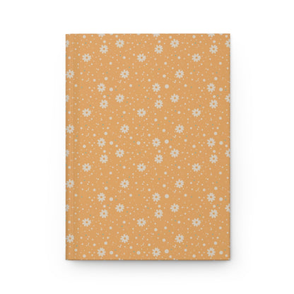 Daisy Dot Sun Yellow Hardcover Journal with hand - drawn artwork - Flourish Moon Studio