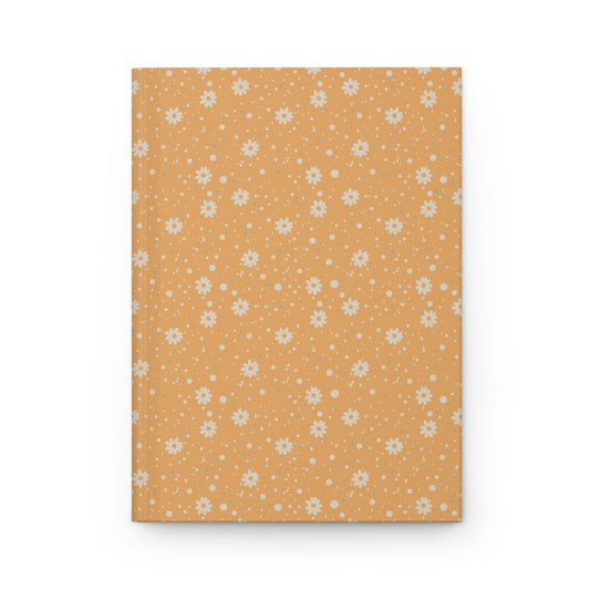 Daisy Dot Sun Yellow Hardcover Journal with hand - drawn artwork - Flourish Moon Studio