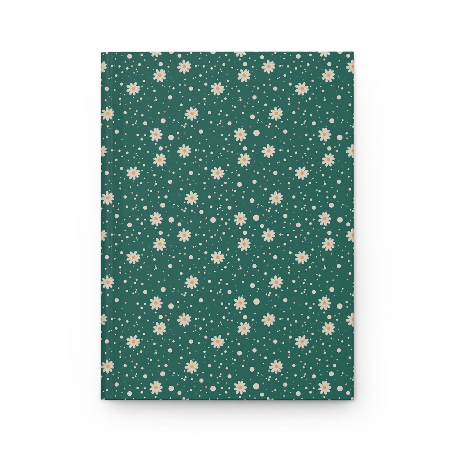 Daisy Dot Teal Green Hardcover Journal with hand - drawn artwork - Flourish Moon Studio