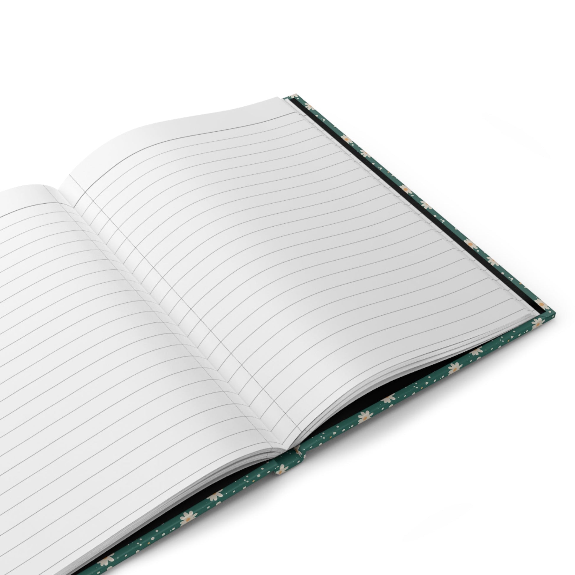 Daisy Dot Teal Green Hardcover Journal with hand - drawn artwork - Flourish Moon Studio