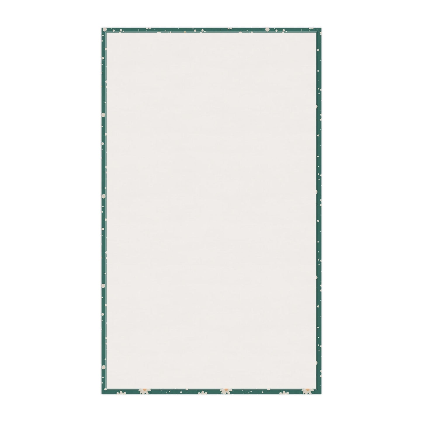 Daisy Dot Teal Tea Towel with hand - drawn artwork - Flourish Moon Studio
