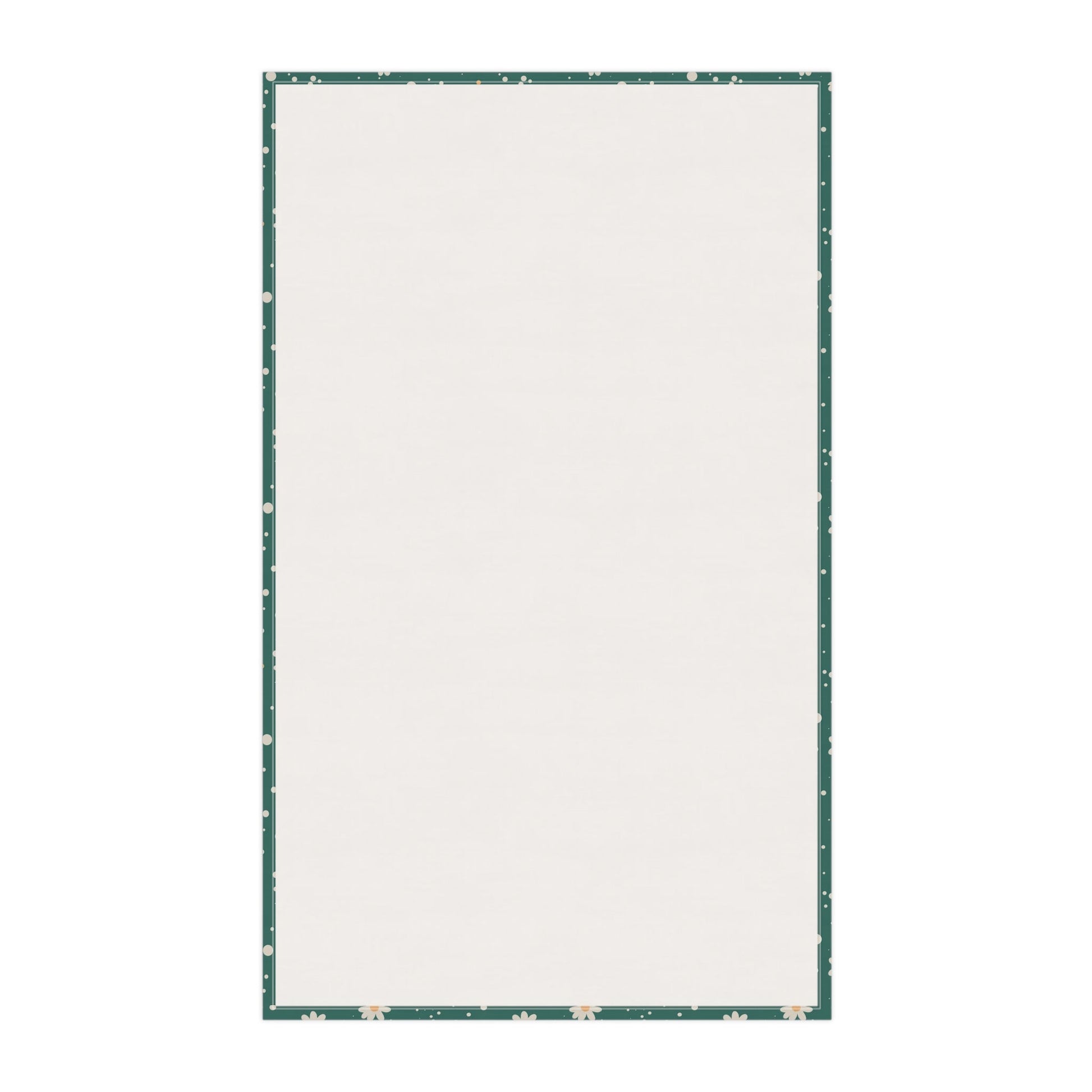 Daisy Dot Teal Tea Towel with hand - drawn artwork - Flourish Moon Studio