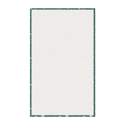 Daisy Dot Teal Tea Towel with hand - drawn artwork - Flourish Moon Studio