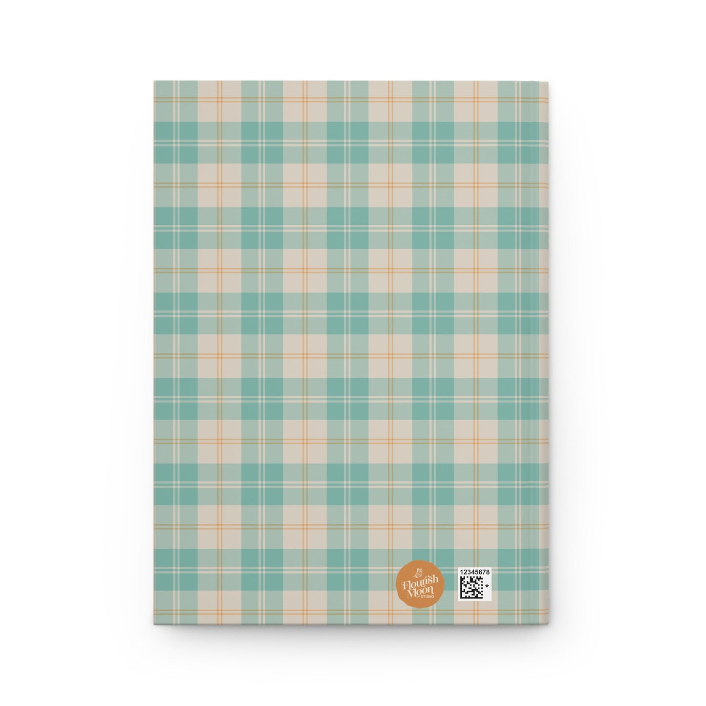 Daisy Tartan Matching Hardcover Journal with hand - drawn artwork - Flourish Moon Studio