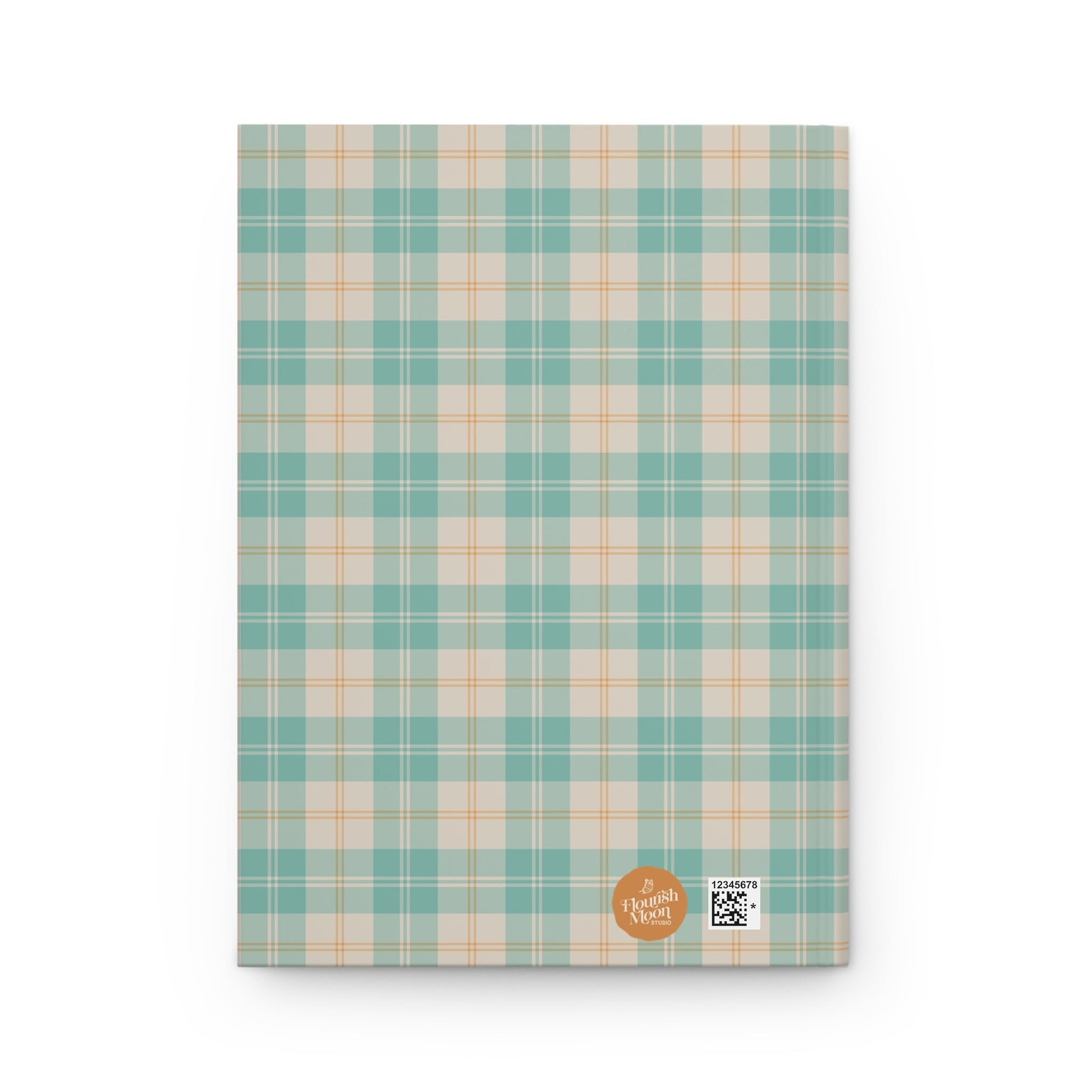 Daisy Tartan Matching Hardcover Journal with hand - drawn artwork - Flourish Moon Studio