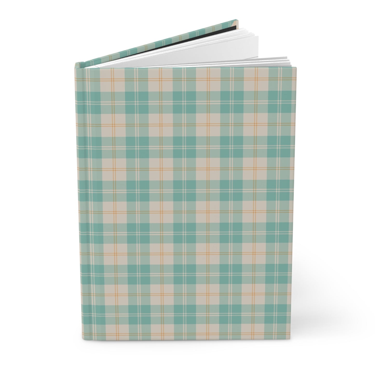 Daisy Tartan Matching Hardcover Journal with hand - drawn artwork - Flourish Moon Studio