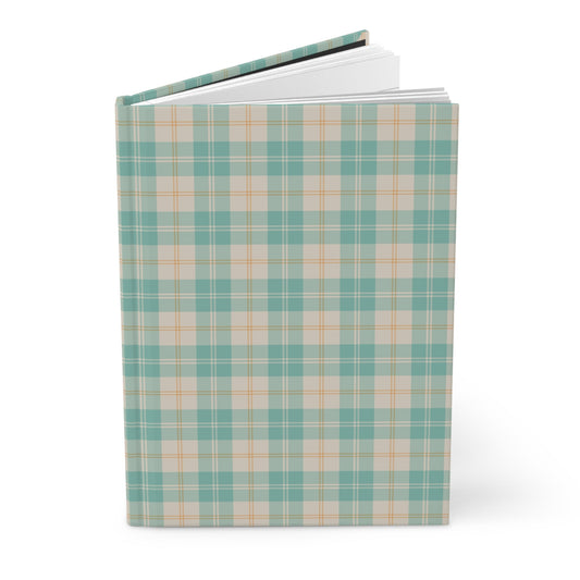 Daisy Tartan Matching Hardcover Journal with hand - drawn artwork - Flourish Moon Studio