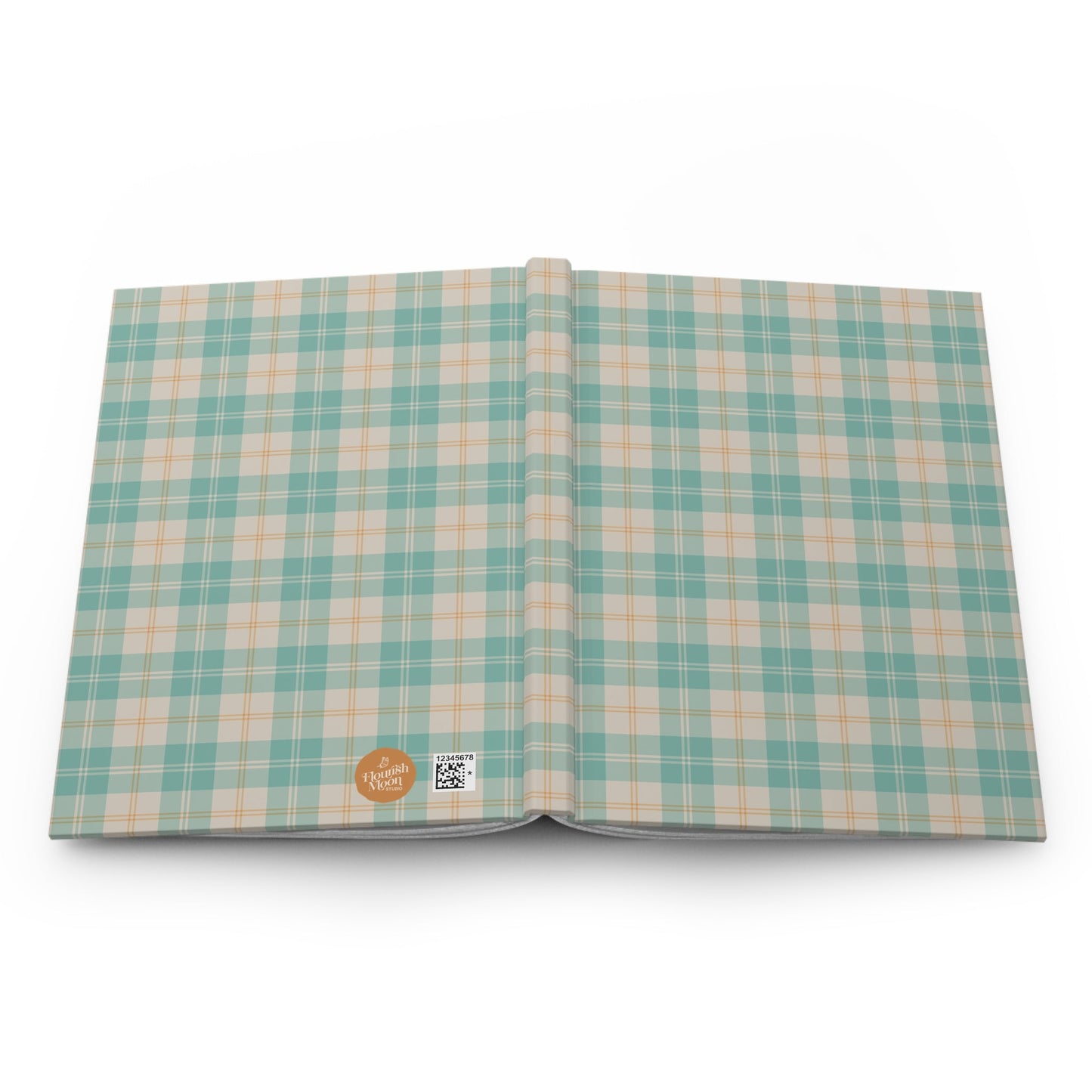 Daisy Tartan Matching Hardcover Journal with hand - drawn artwork - Flourish Moon Studio
