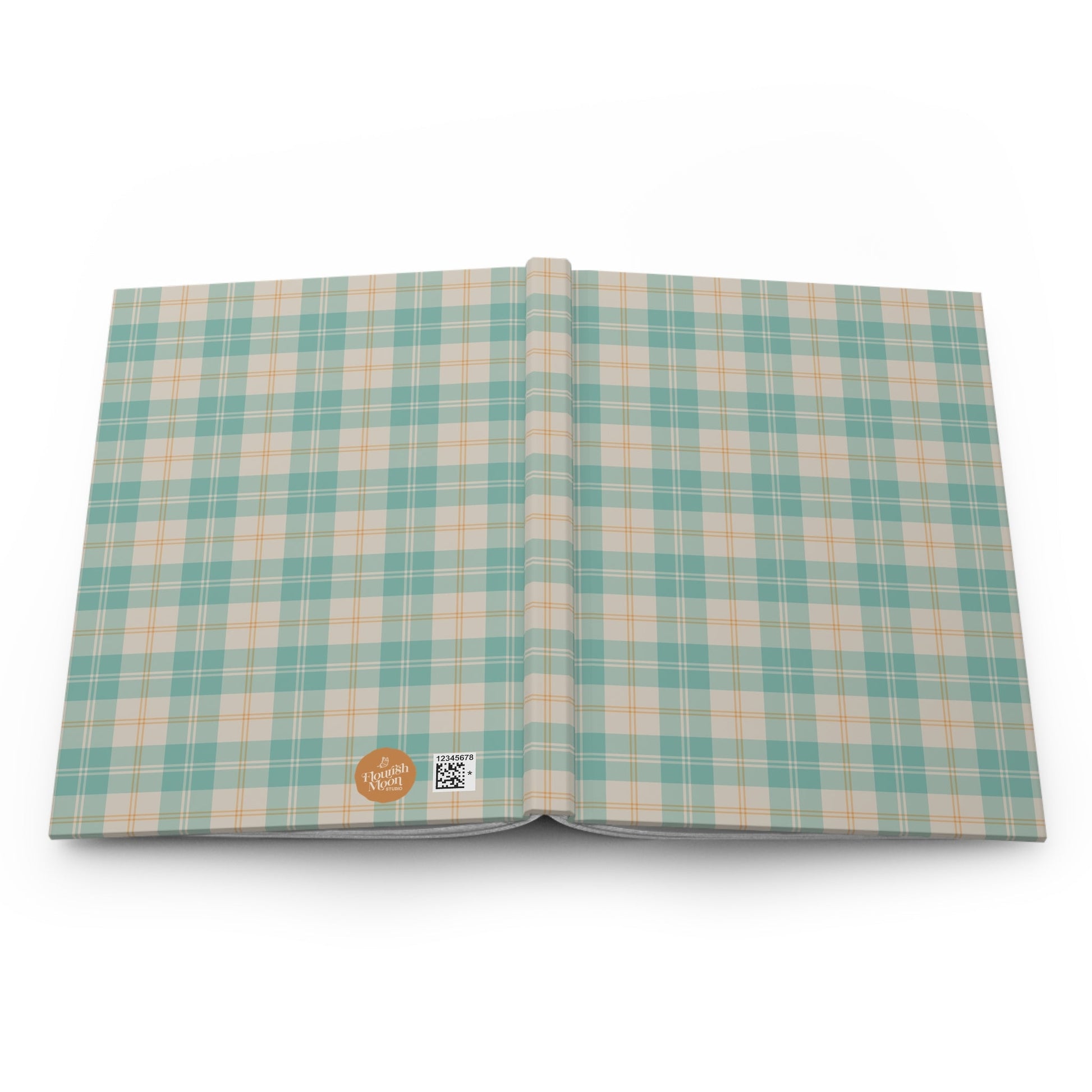 Daisy Tartan Matching Hardcover Journal with hand - drawn artwork - Flourish Moon Studio