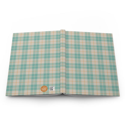 Daisy Tartan Matching Hardcover Journal with hand - drawn artwork - Flourish Moon Studio