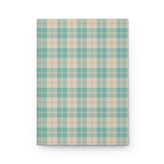 Daisy Tartan Matching Hardcover Journal with hand - drawn artwork - Flourish Moon Studio