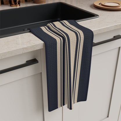 Dockside Microfiber Waffle Kitchen Towel with hand - drawn artwork - Flourish Moon Studio