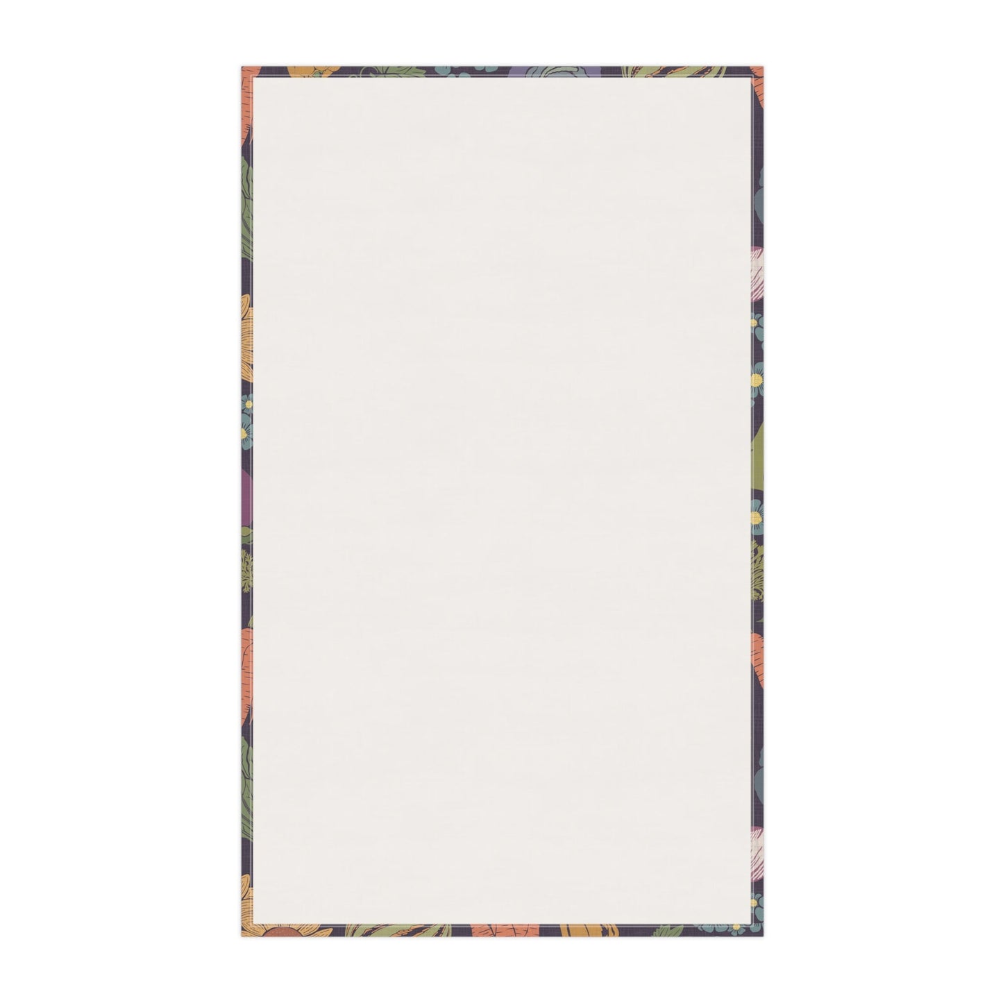 Farmers Market Bloom & Harvest Tea Towel Midnight with hand drawn artwork - Flourish Moon Studio