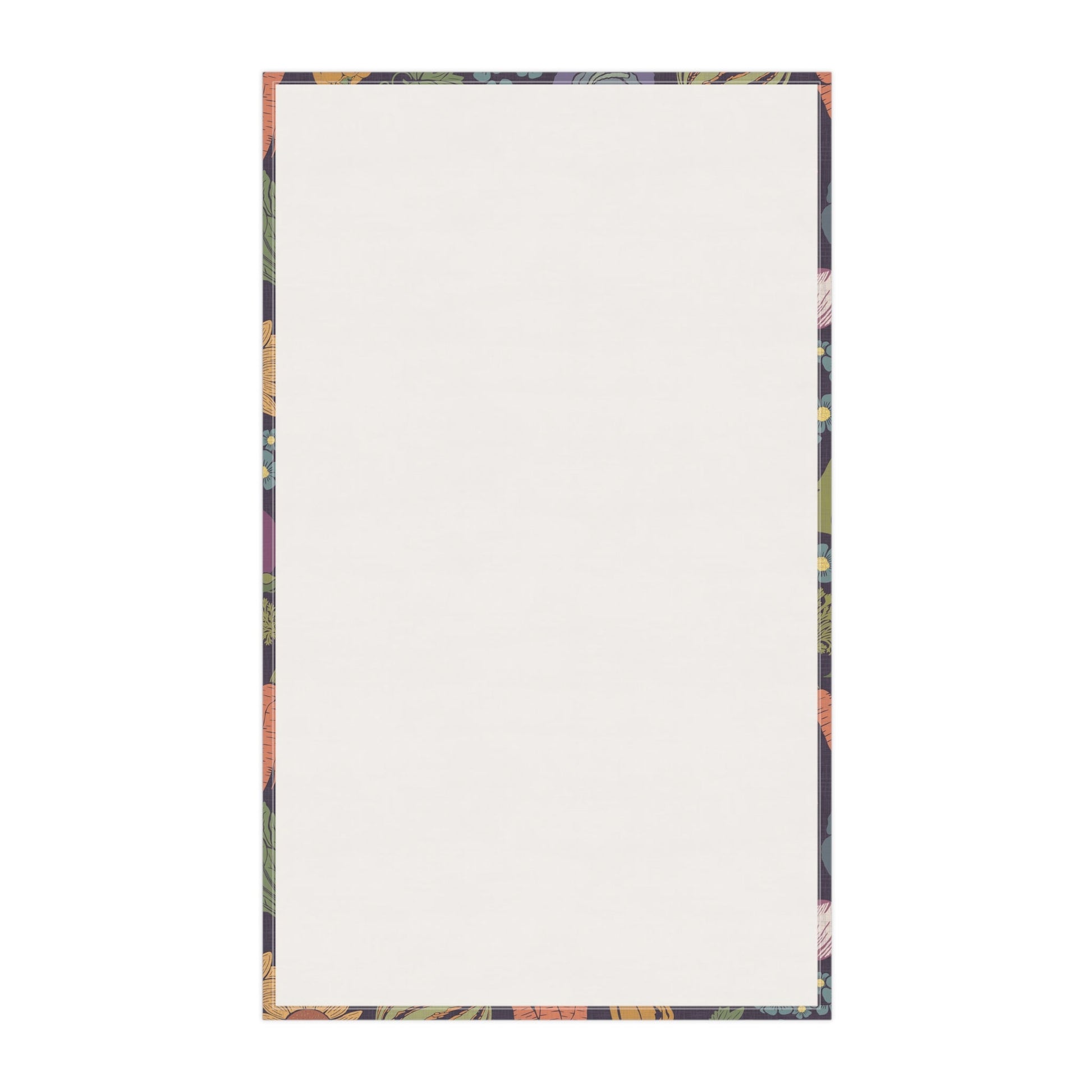 Farmers Market Bloom & Harvest Tea Towel Midnight with hand drawn artwork - Flourish Moon Studio