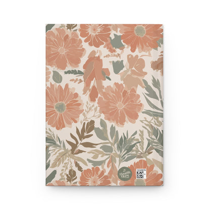 Floral Serenade Hardcover Journal with hand - drawn artwork - Flourish Moon Studio